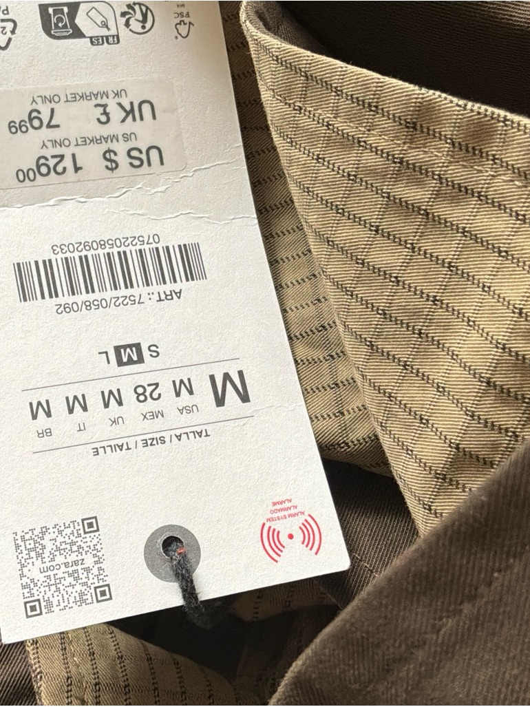 Zara Plaid Bomber Jacket In Light Brown — image 6 of 6
